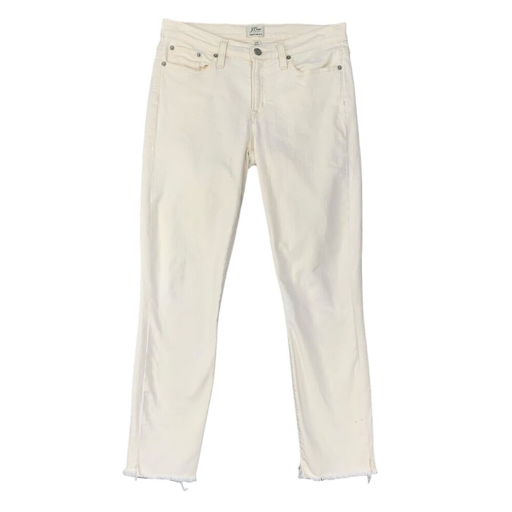 J Crew Jeans Womens 29T Tall Butter Denim Raw Hem Toothpick Skinny Leg Stretch
